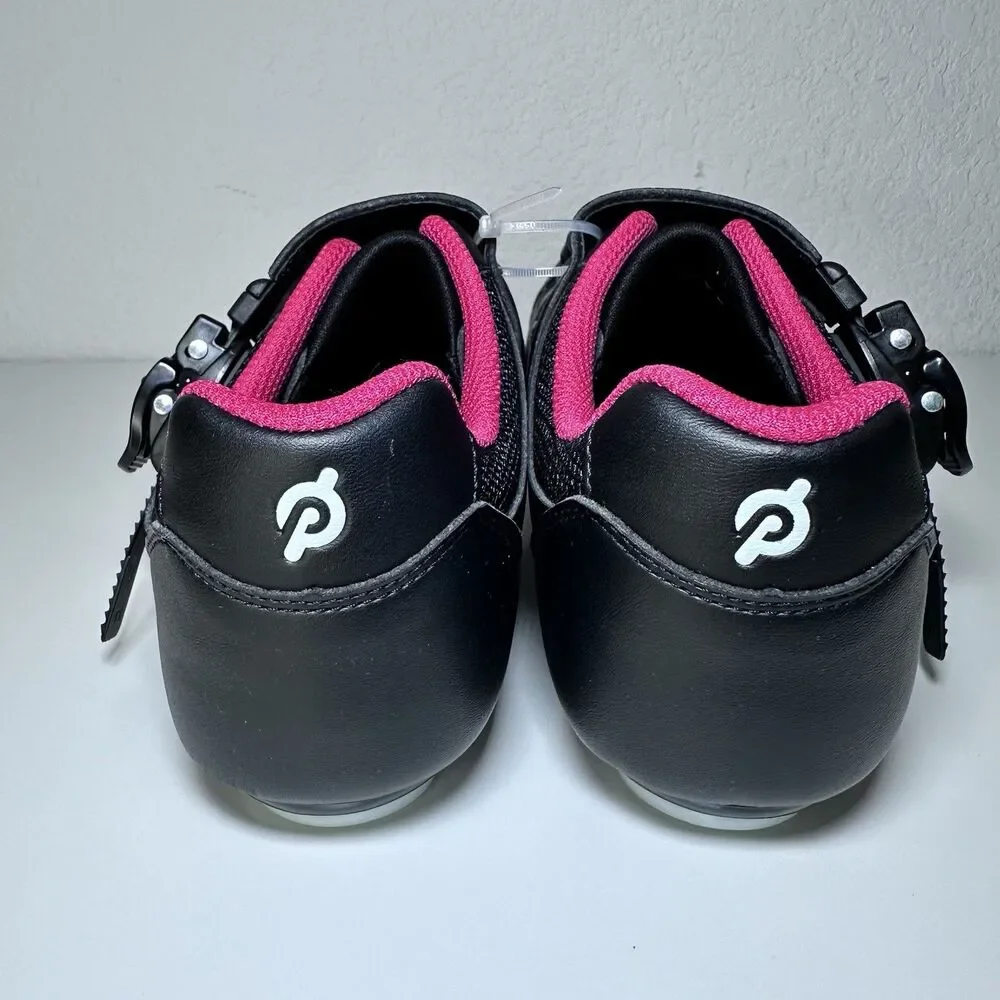 Peloton Cycling Shoes Unisex Size 41 Black Red Cleats Included Indoor Spin Bike